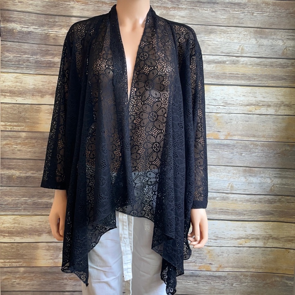 Slinky Brand Black Lace Beach Cover Up